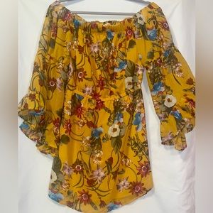 Floral lightweight dress, short, size l.